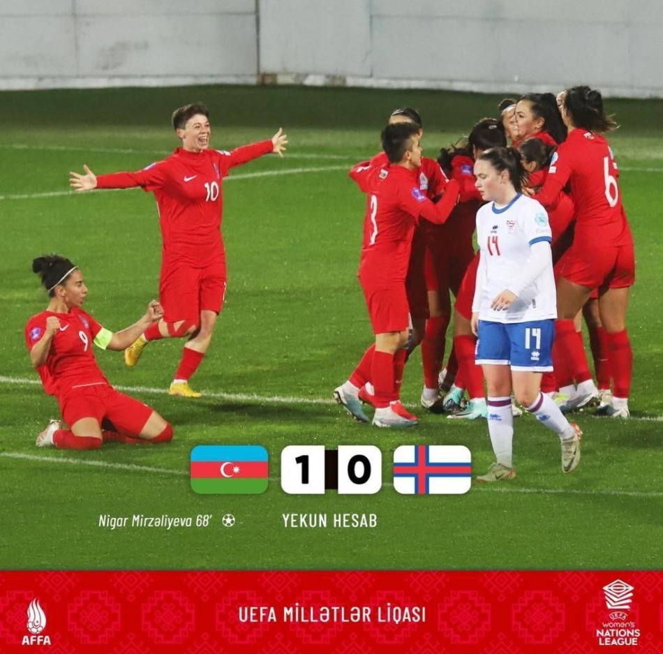 Qadın futbolçulardan ibarət Azərbaycan milli komandasının qələbəsi!